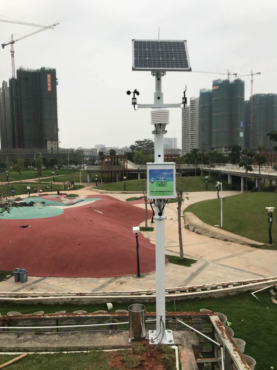 梧州蒼海公園奧斯恩氣象在線監(jiān)測(cè)站安裝完工